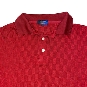 90's Callaway Long Sleeve Jacquard Rayon Polo