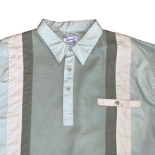 Load image into Gallery viewer, 70&#39;s Casual Joe Green/White Button-up Polo