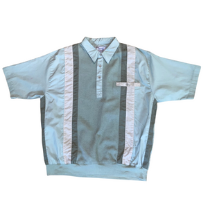 70's Casual Joe Green/White Button-up Polo